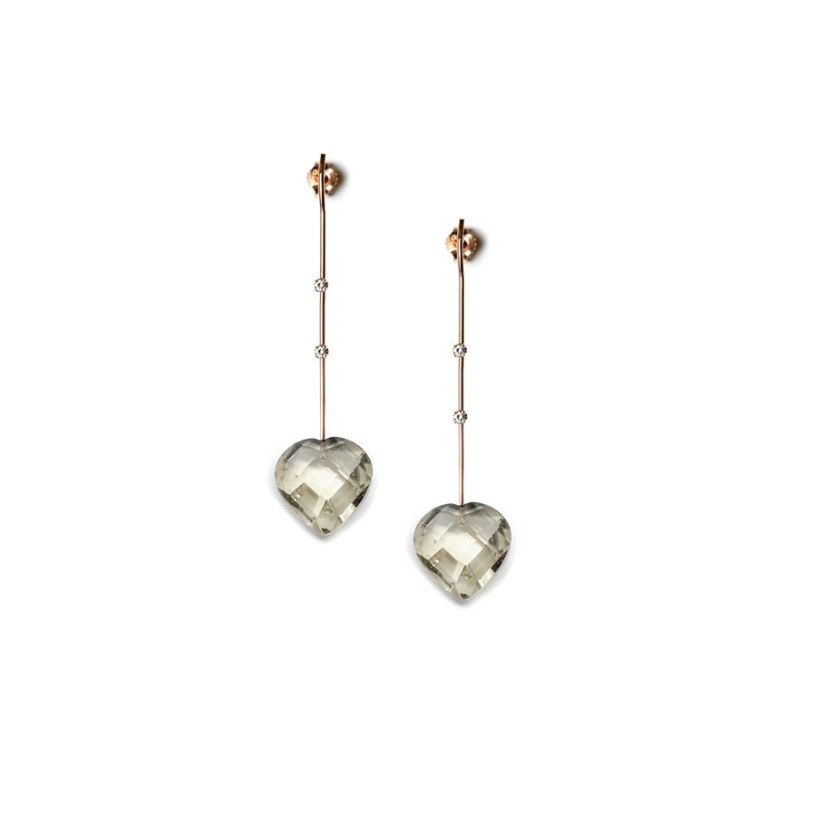Rose gold fine earrings with hearts AMI | OR7 QRZ FUMè CUOAU9R CT 0,08